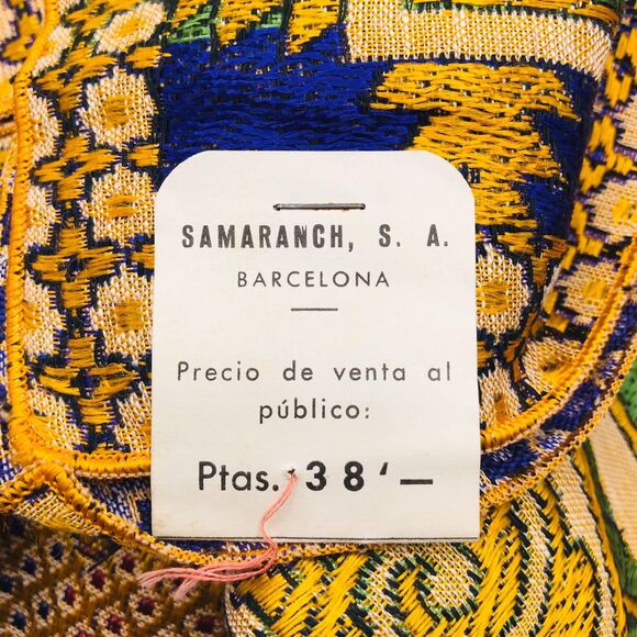 Cotton Embroidered Tapestry Table Topper Made In Barcelona Square 49 x 49 Inches - Picture 7 of 8